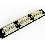 Патч-панель 19&quot;, 48хRJ45, 568A/В, UTP, категория 5е, 2U, черного цвета