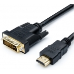 Кабель HDMI - DVI 5 m (24 pin, 2 феррита, черный, пакет), AT9154