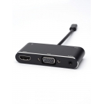 Переходник 0.1 m Type-C(m) - HDMI+VGA+USB, AT2810