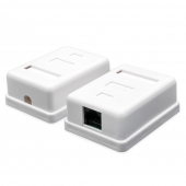 Розетка 1 порт накладная (UTP, RJ45,  белая), Atcom AT15253