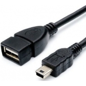 Кабель 0.8 m USB(Af) miniUSB OTG AT2821
