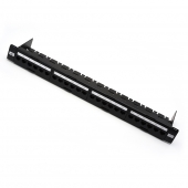 Патч-панель 19" 24хRJ45 UTP 1U cat.6 (Keystone, организатор), AT2463