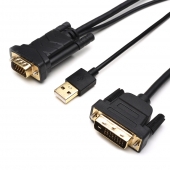 Кабель DVI-VGA 1.8 m (DVI-D с чипом, черный, в пакете), AT9506 Кабель DVI-VGA 1.8 m (DVI-D с чипом, черный, в пакете), AT9506