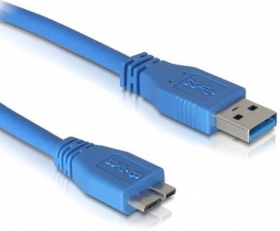 Кабель USB 0.8 m (USB 3.0, USB(Am) - microUSB, синий), AT2825