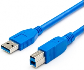 Кабель USB 1.8 m (USB 3.0, Am - Bm, синий), AT2823