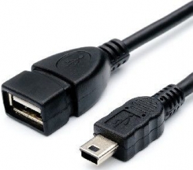 Кабель 0.8 m USB(Af) miniUSB OTG AT2821