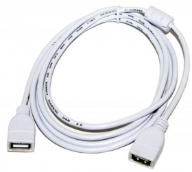 Кабель USB 1.8 m (Af  Af), белый, AT5647