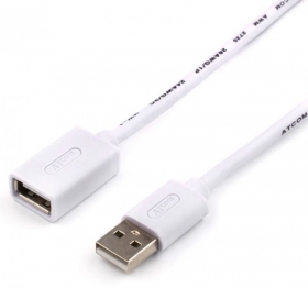 Удлинитель USB 1.8 m (Am-Af, феррит, белый) AT3789_2