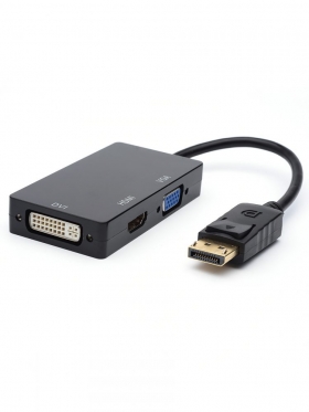 Переходник 0.1 m DisplayPort(m) - HDMI, VGA, DVI, AT6854